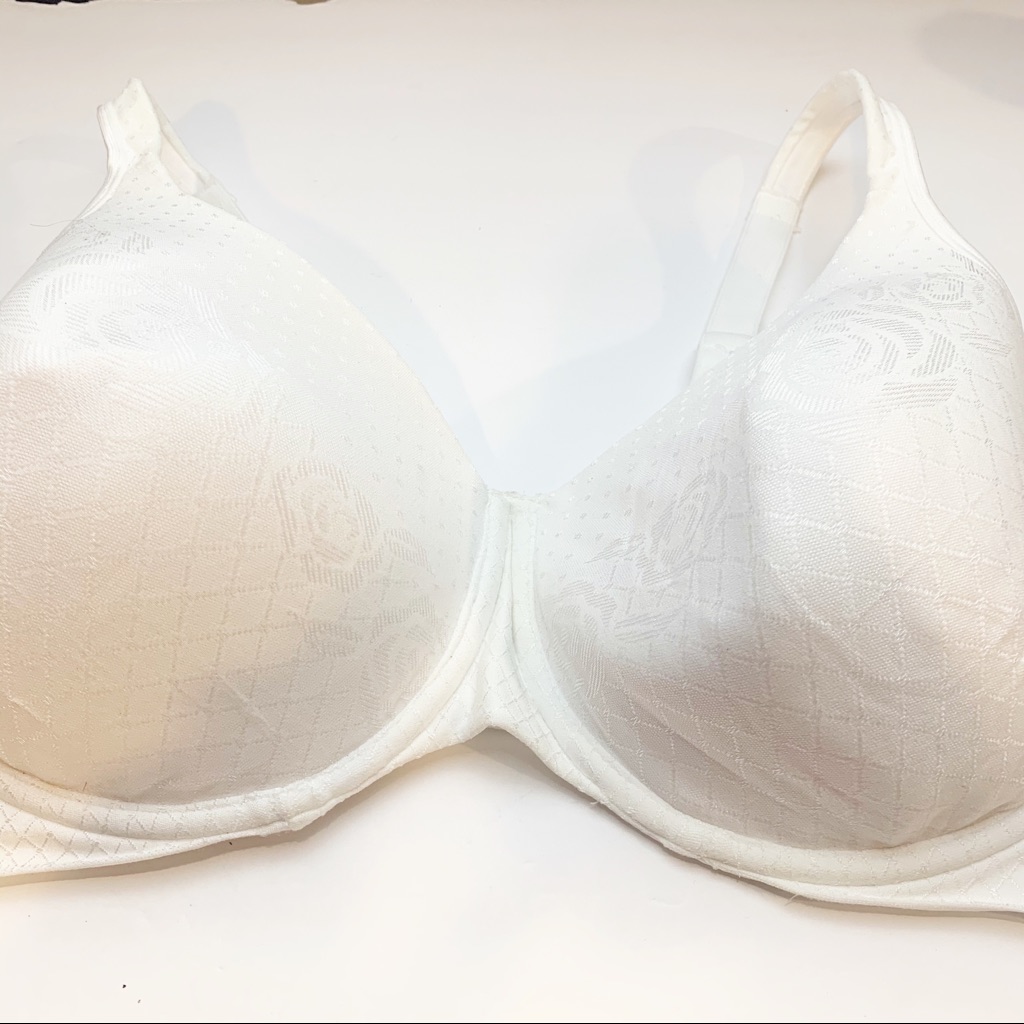 Bali White Plus Size 42dd Floral Embroidered Bra